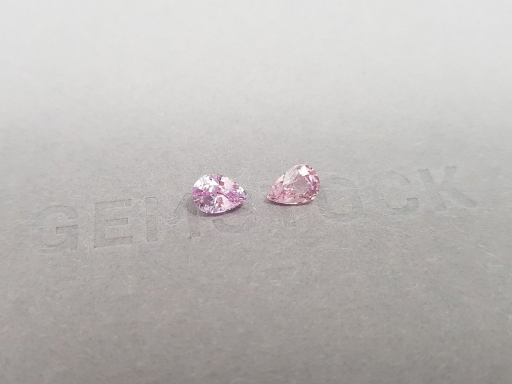 Pair of unheated pink sapphires 1.39 ct, Madagascar Image №3