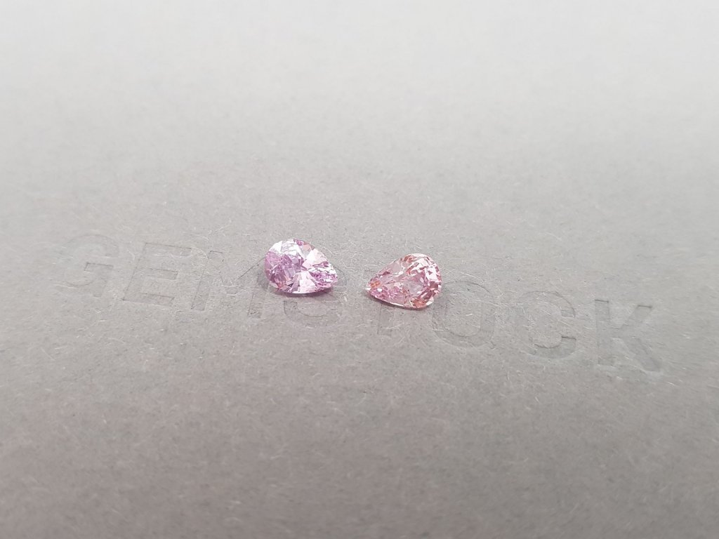 Pair of unheated pink sapphires 1.39 ct, Madagascar Image №4