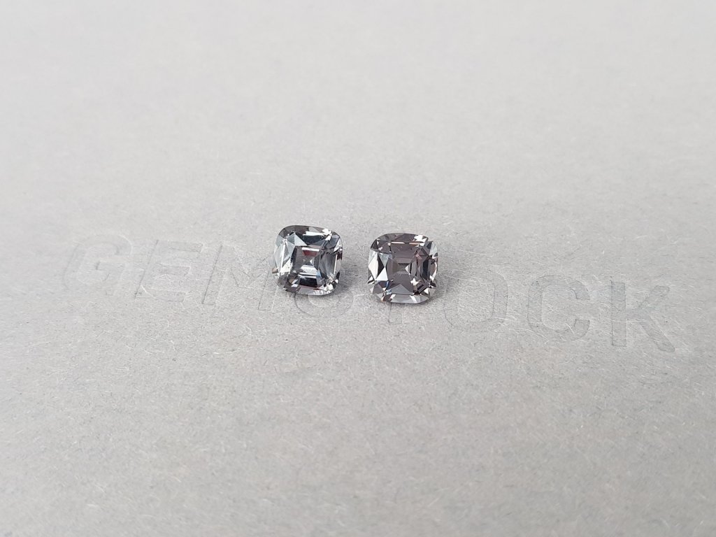 Pair of cushion-cut steel spinels 1.97 ct, Burma Image №3