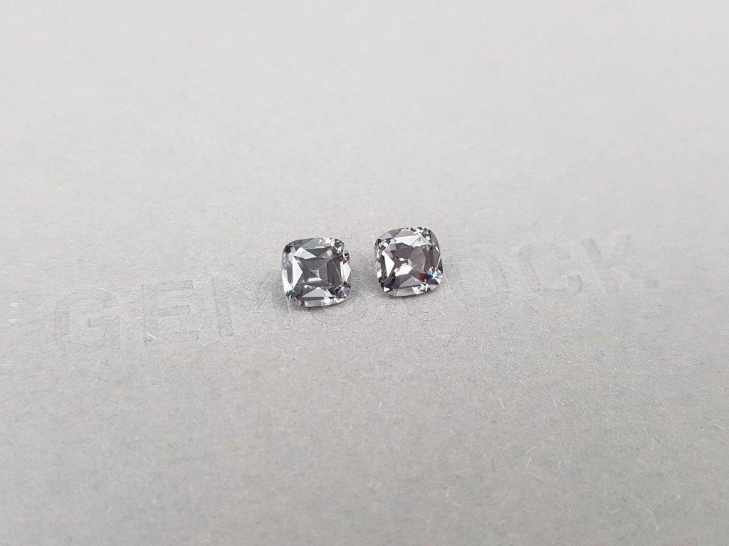 Pair of cushion-cut steel spinels 1.97 ct, Burma Image №2