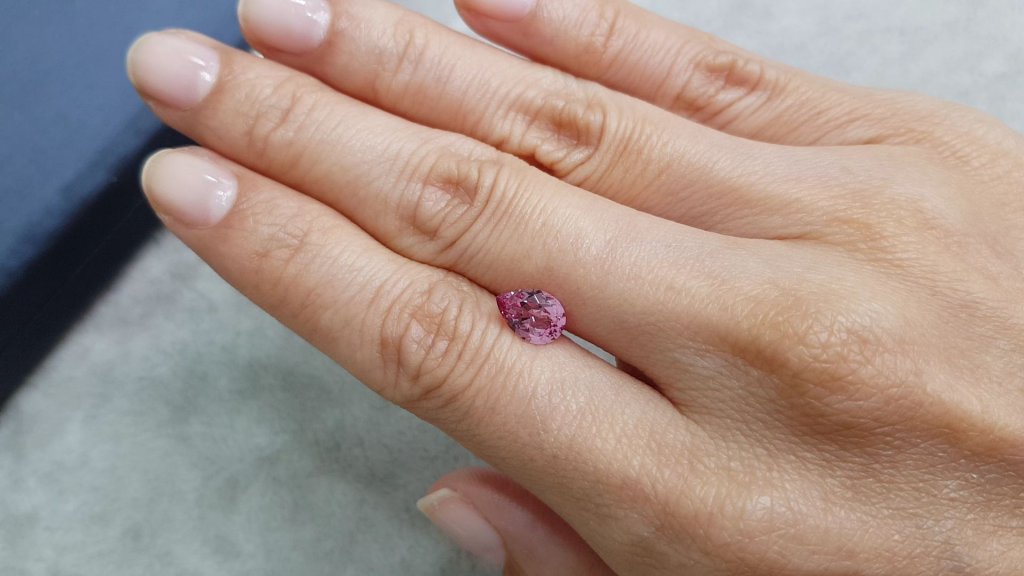 Rare Pamir pink spinel in pear cut 1.40 ct Image №2