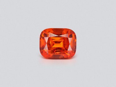 Vivid orange spessartine garnet 6.02 carats in cushion cut, Africa photo