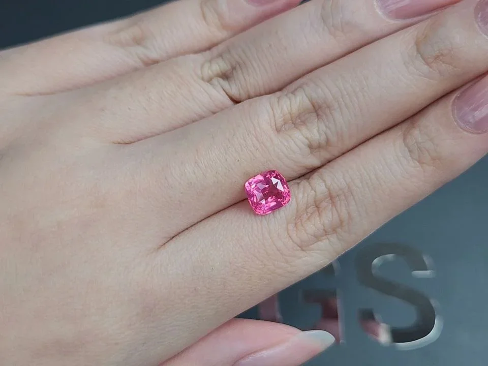 Vivid Pink mahenge spinel in cushion cut 2.02 carats, Tanzania Image №2