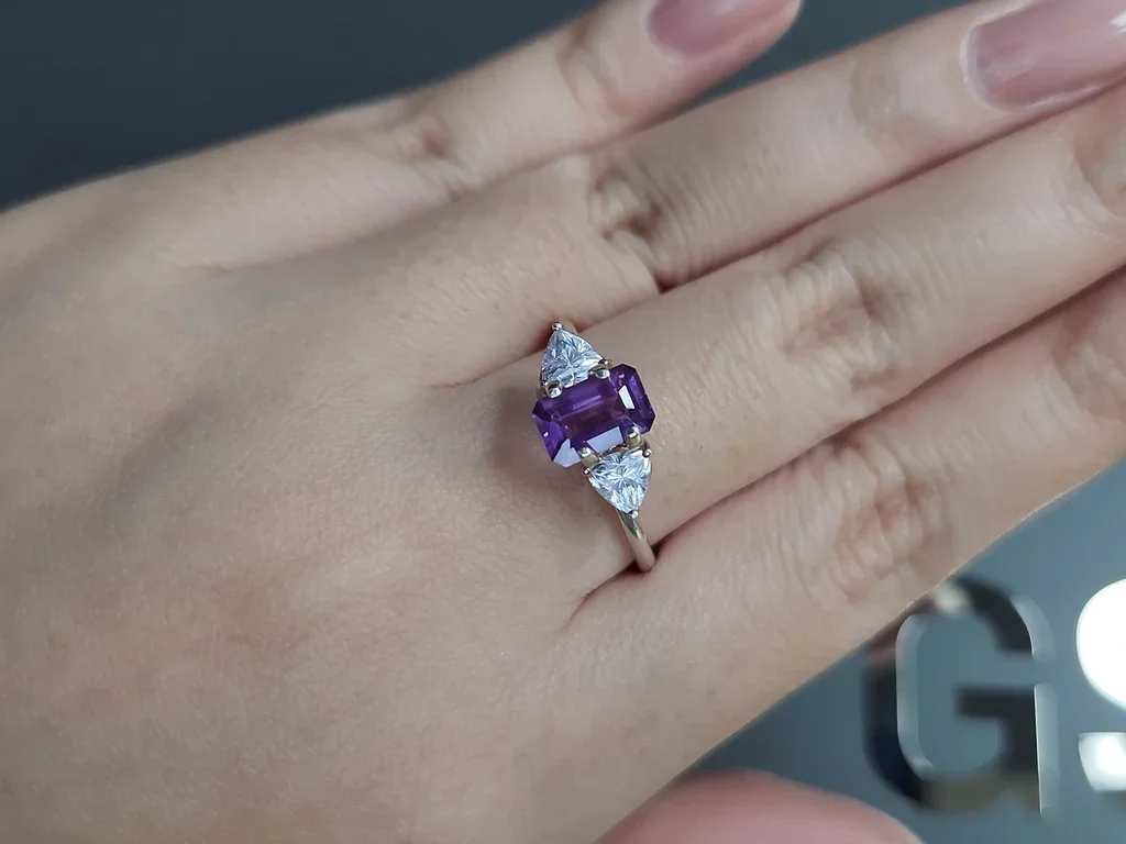 Unheated sapphire purple in octagon cut 1.14 carats, Sri Lanka Image №5