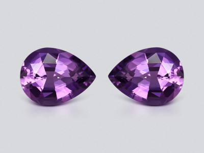 Pair of amethysts precision pear cut 11.00-12.00 carats, Brazil photo