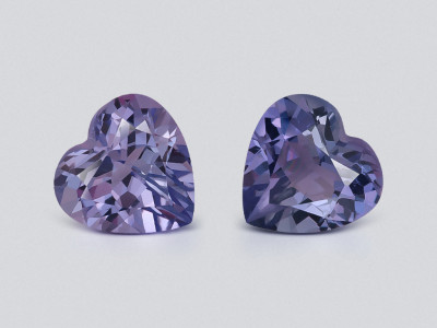 Pair of tanzanites heart shape 1.93 carats, Tanzania photo