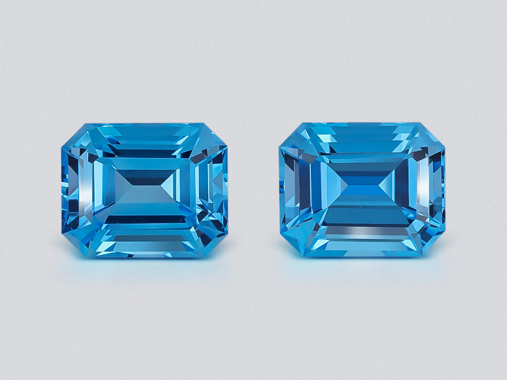Pair of topaz  Swiss Blue octagon cut 24.82 carats, Brazil Image №1