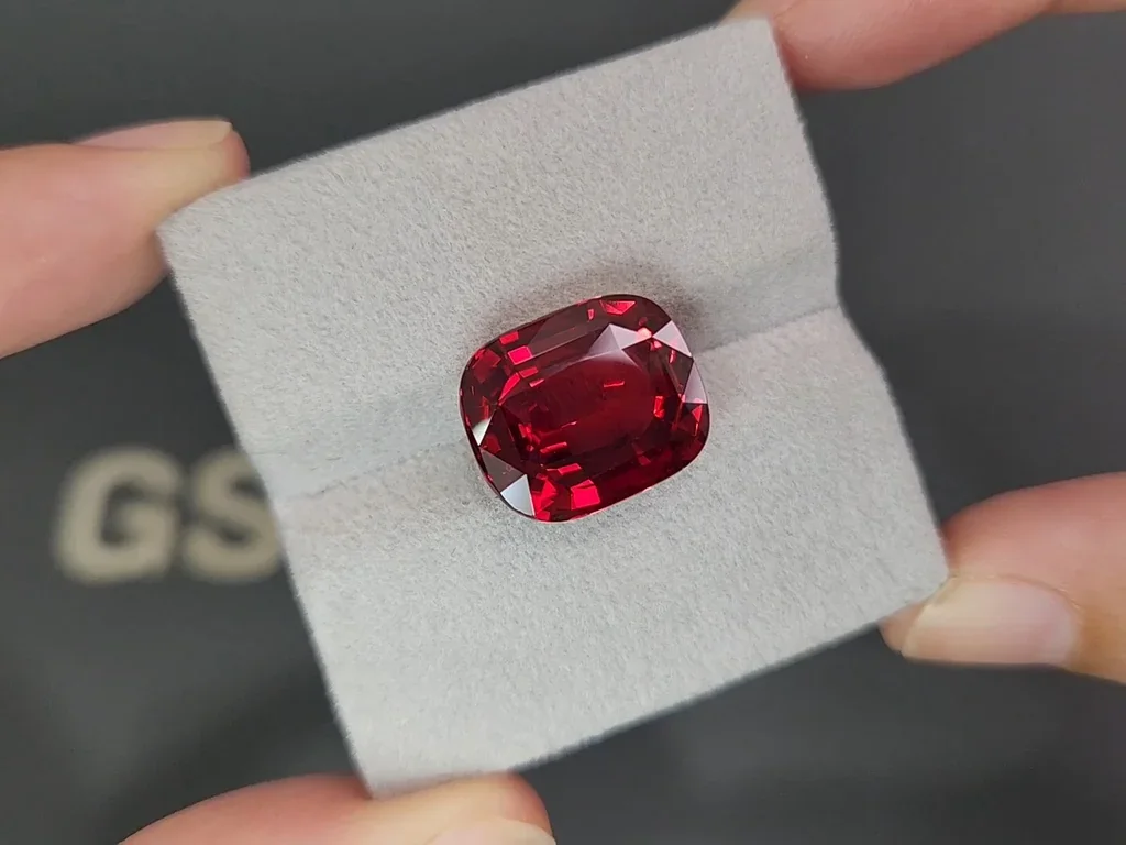 Investment grade Vibrant Pigeon Blood ruby in cushion cut 14.05 carats, Madagascar (GRS, AGL, SSEF) Image №5