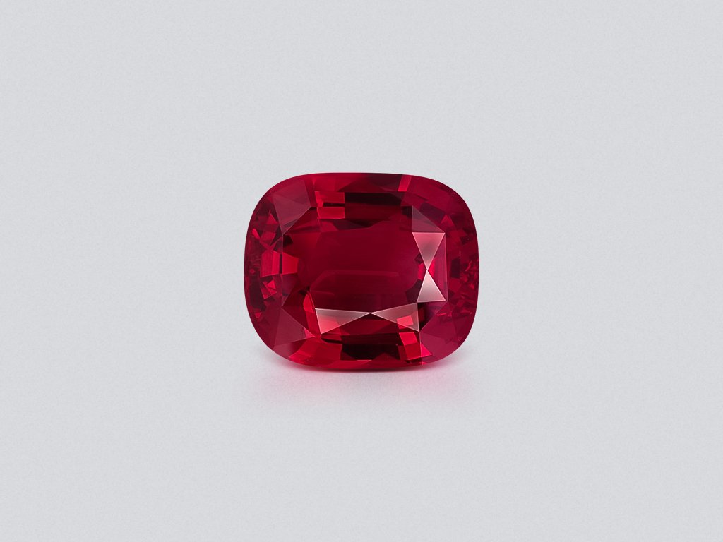 Investment grade Vibrant Pigeon Blood ruby in cushion cut 14.05 carats, Madagascar (GRS, AGL, SSEF) Image №1