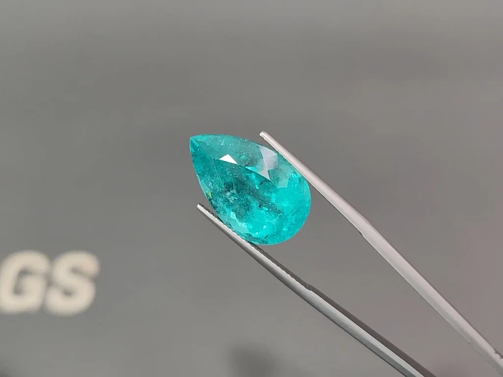 Large tourmaline Paraiba pear cut 14.69 carats, Africa Image №3