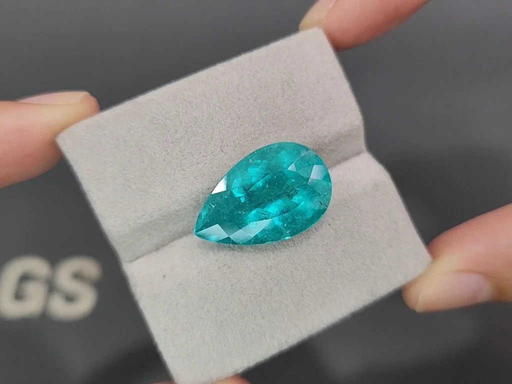 Large tourmaline Paraiba pear cut 14.69 carats, Africa Image №4