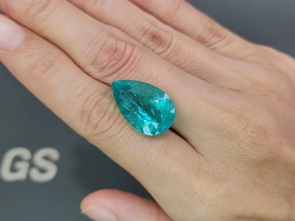 Large tourmaline Paraiba pear cut 14.69 carats, Africa Image №2