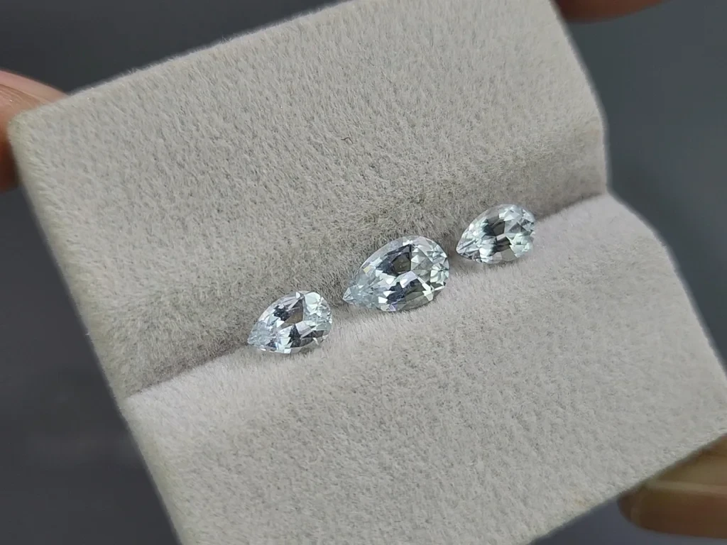Set of aquamarines pear cut 1.46 carats, Madagascar Image №5