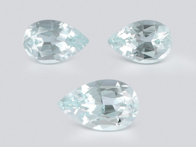 Set of aquamarines pear cut 1.46 carats, Madagascar photo