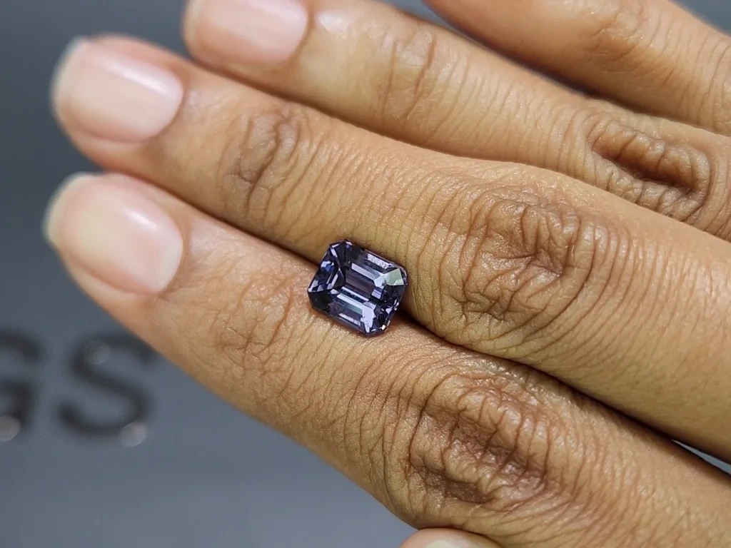 Violet gray spinell octagon cut  3.09 carats , Tanzania Image №2