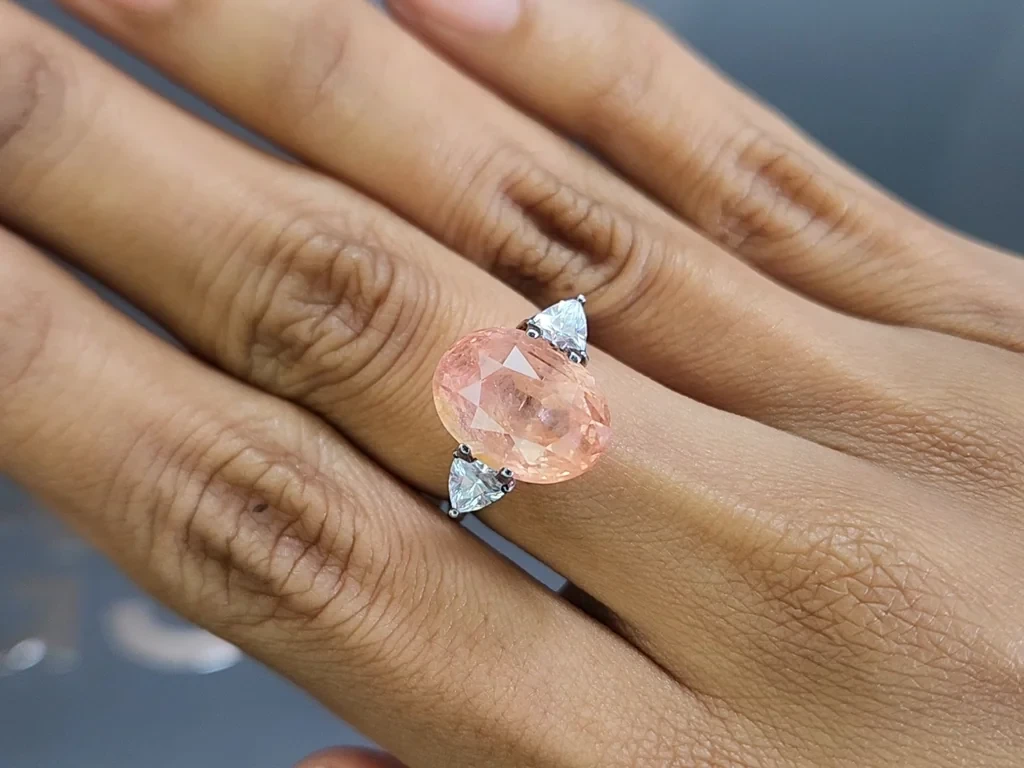 Unheated sapphire Padparadscha oval cut 10.90 carats, Sri Lanka Image №5