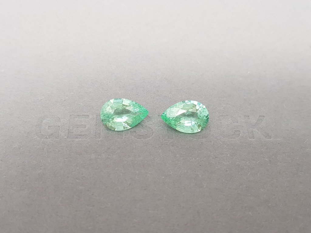 Pair of Paraiba pear cut tourmalines 3.19 ct, Mozambique Image №2