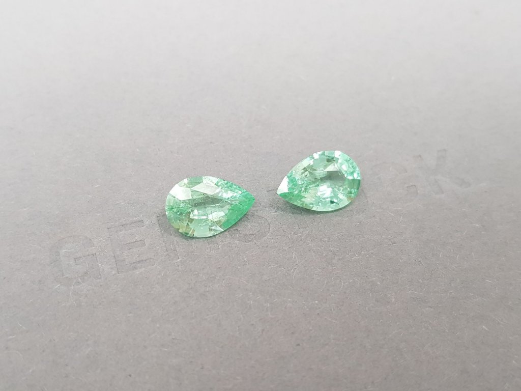 Pair of Paraiba pear cut tourmalines 3.19 ct, Mozambique Image №3