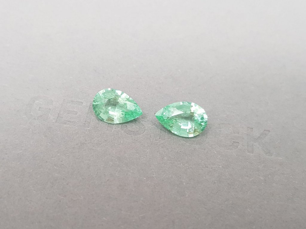Pair of Paraiba pear cut tourmalines 3.19 ct, Mozambique Image №4