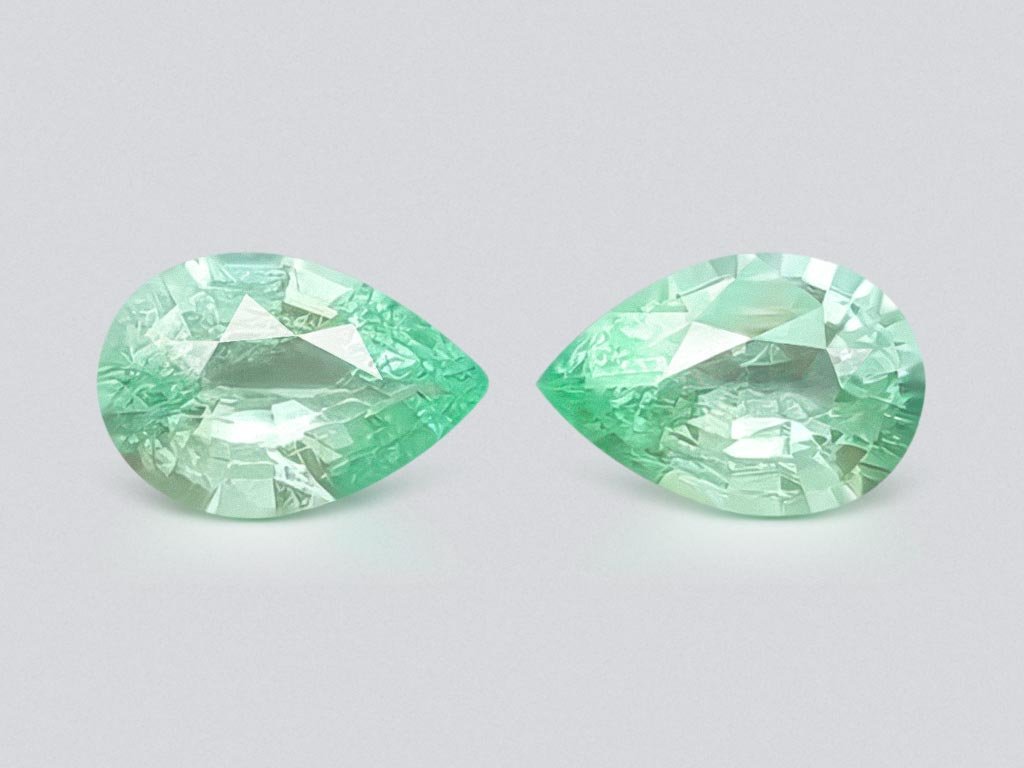 Pair of Paraiba pear cut tourmalines 3.19 ct, Mozambique Image №1