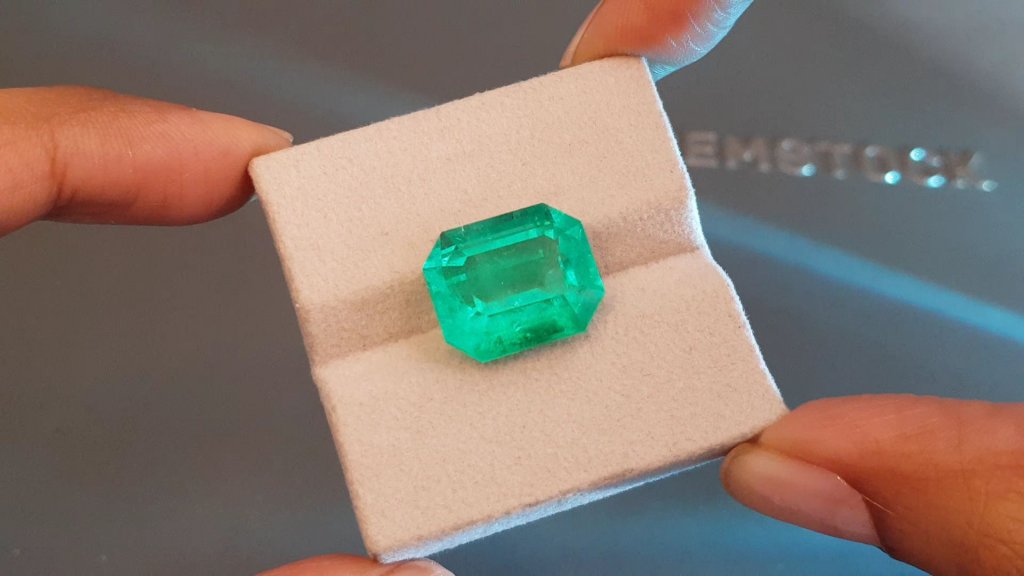 Large Vivid green Colombian emerald 13.26 carats Image №4