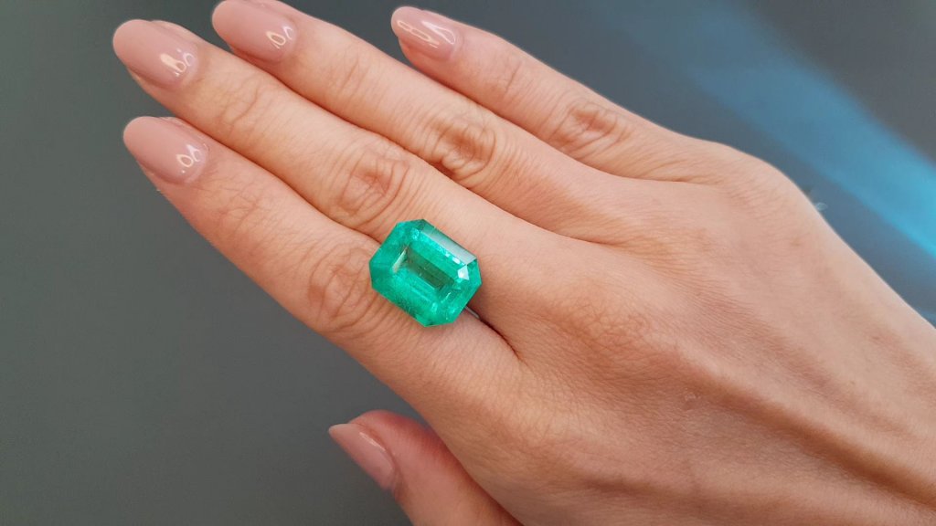 Large Vivid green Colombian emerald 13.26 carats Image №2