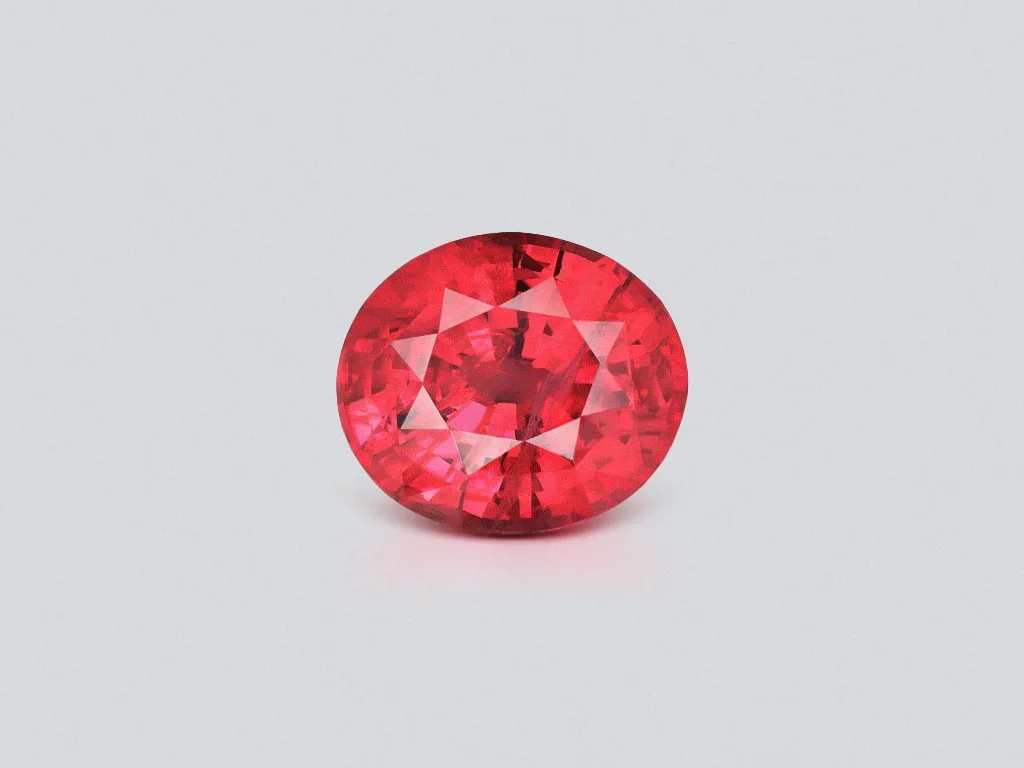 Unique unheated Vibrant vivid red oval cut ruby 6.06 carats, GRS, Tanzania Image №1