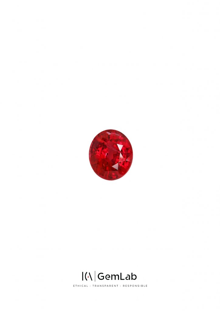 Unique unheated Vibrant vivid red oval cut ruby 6.06 carats, GRS, Tanzania Image №10