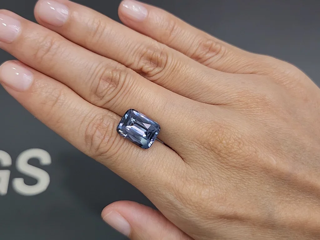 Cushion-cut Burmese gray-blue spinel 8.05 carats Image №2