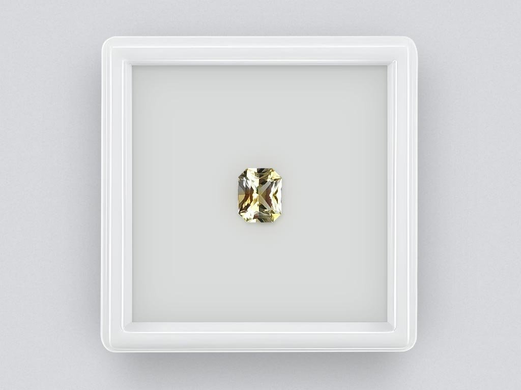 Yellow sapphire (Pastel Yellow) in radiant cut 1.06 carats, Sri Lanka Image №1