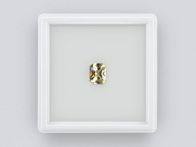 Yellow sapphire (Pastel Yellow) in radiant cut 1.06 carats, Sri Lanka photo