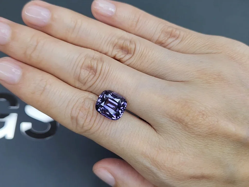Purple or Lavender spinel in cushion cut 7.52 carats, Tanzania Image №2