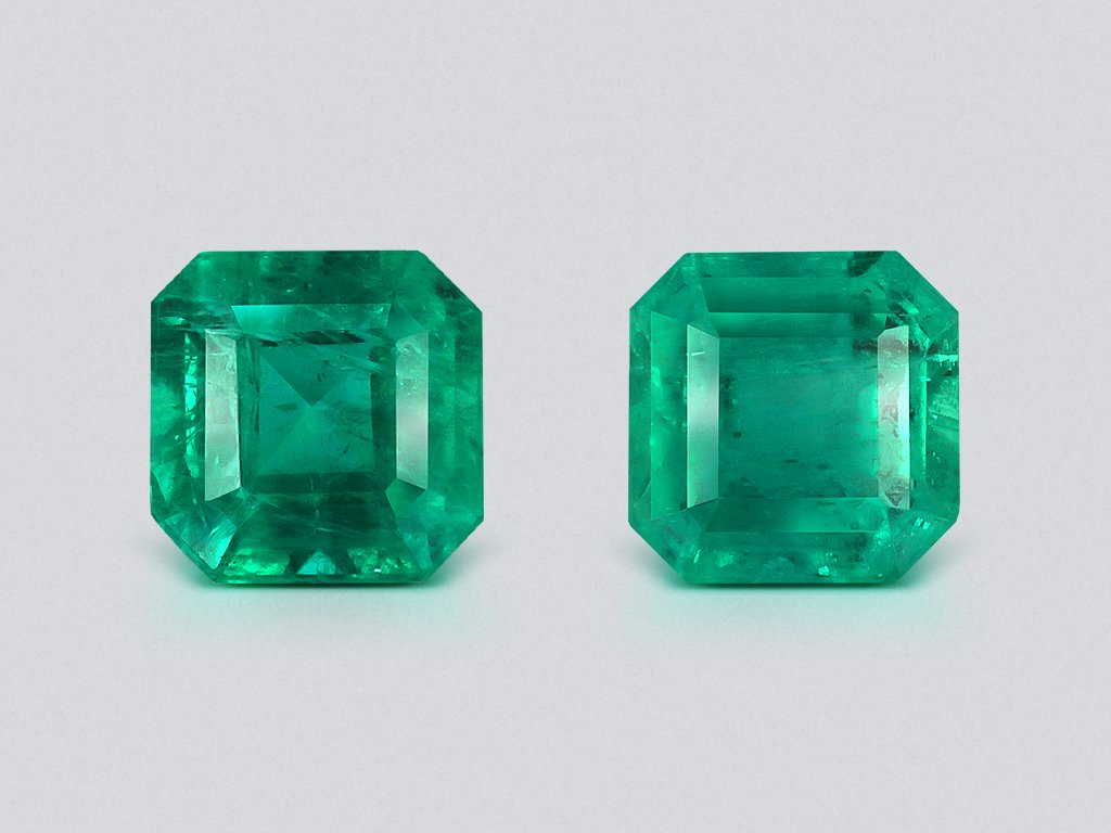 Pair of emeralds asscher cut 1.61 carats, Zambia Image №1