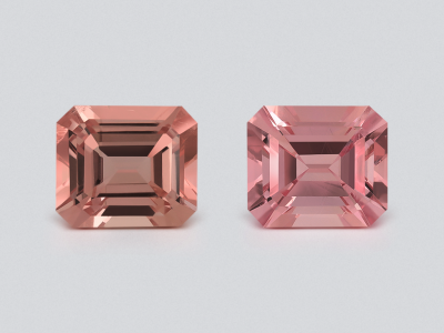 Pair of tourmalines octagon cut  1.95 carats, Africa photo