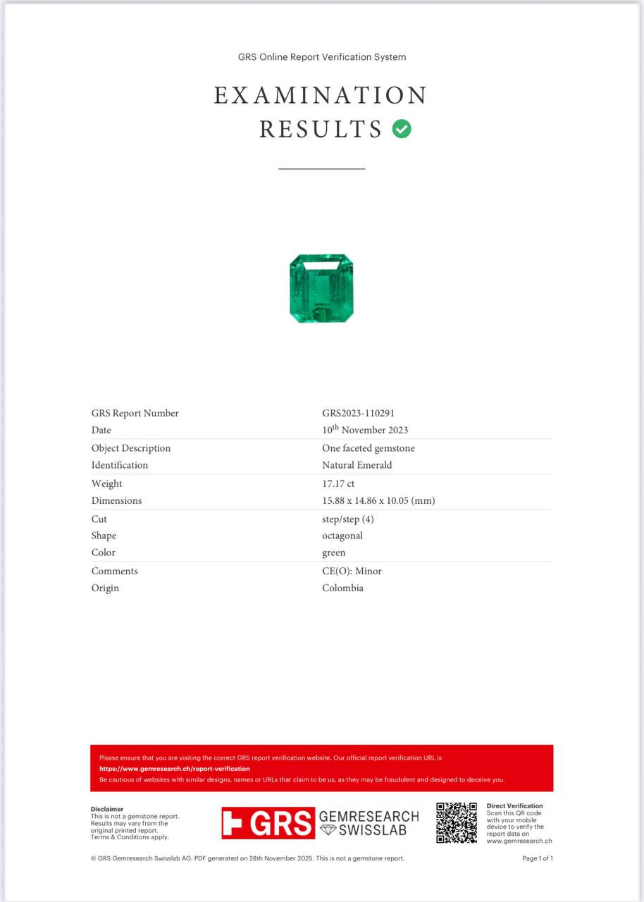 Emerald octagon cut 17,17 carats, Colombia Image №6