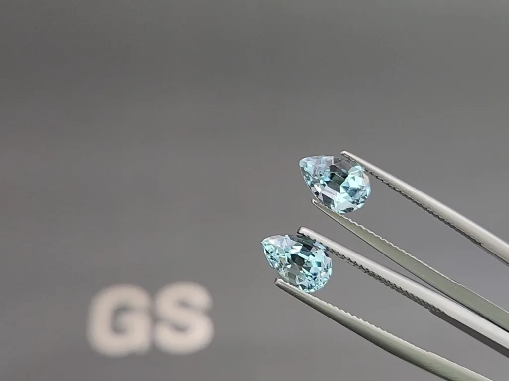 Pair of aquamarines pear cut 2.89 carats, Madagascar  Image №3
