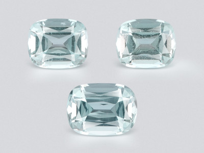 Set of aquamarines cushion cut 12.91 carats, Madagascar photo