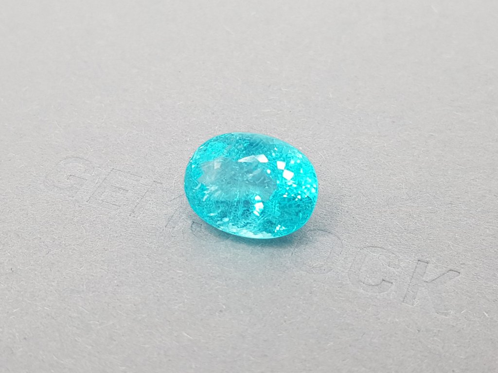 Neon Blue Paraiba Oval Cut 10.72 ct Image №2