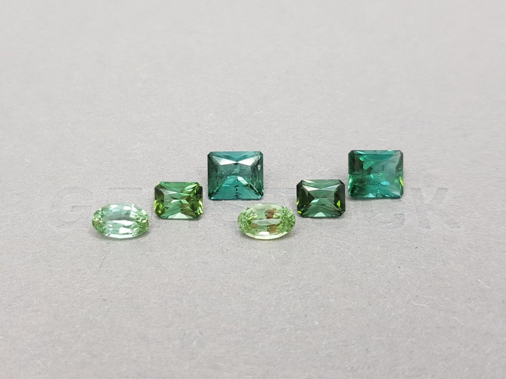 Set of indicolite and verdelite tourmalines 5.08 ct Image №1