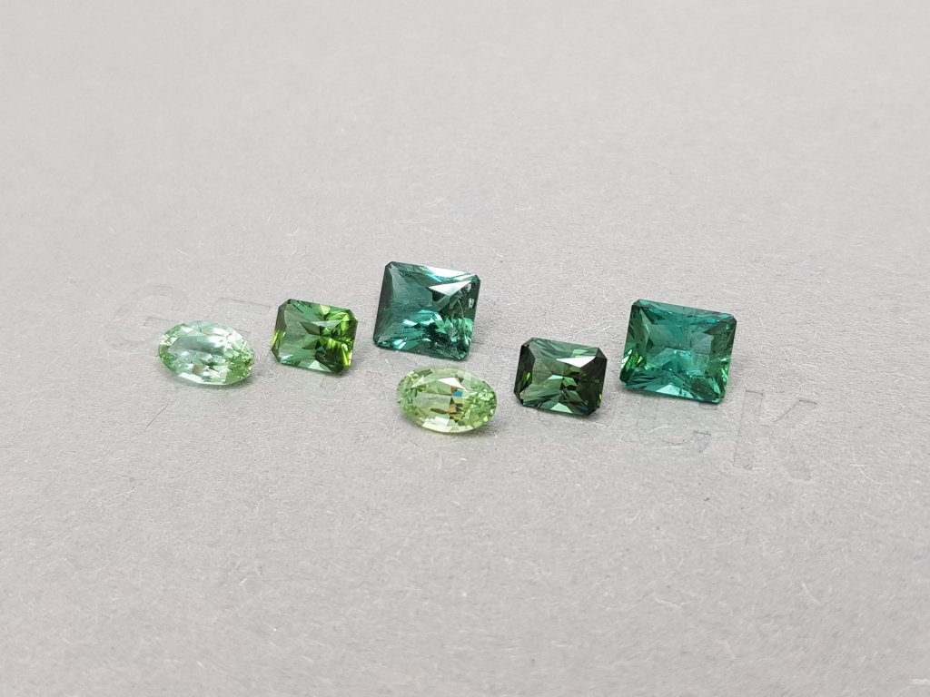Set of indicolite and verdelite tourmalines 5.08 ct Image №3