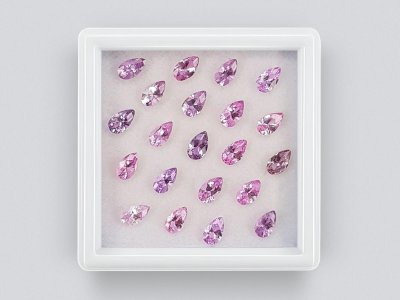 Set of calibrated sapphires 5x3 mm in pear cut 4.94 carats/21 pcs. photo