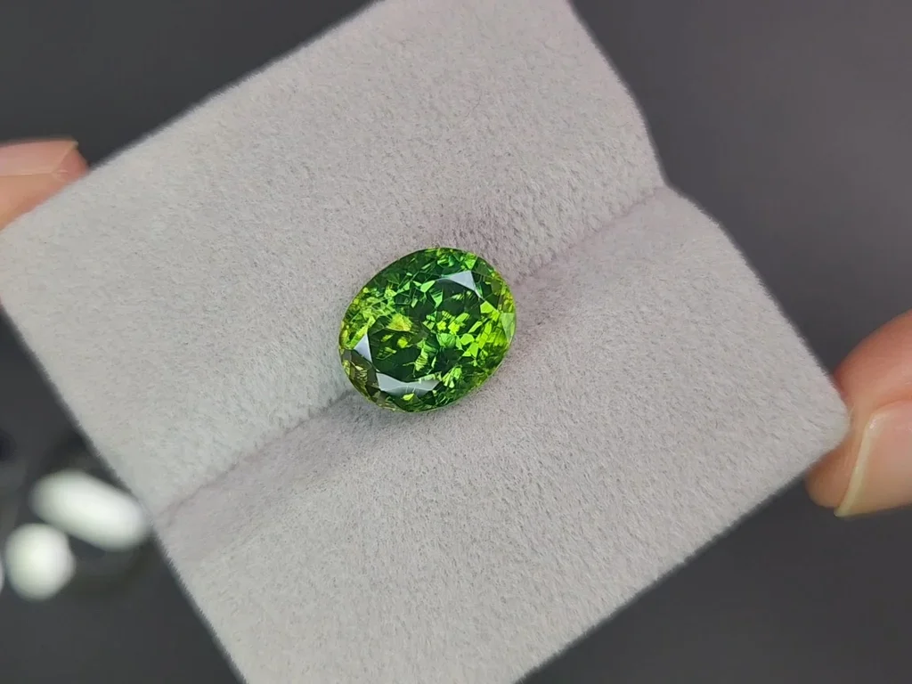 Intense green zircon in oval cut 6.40 carats Image №4