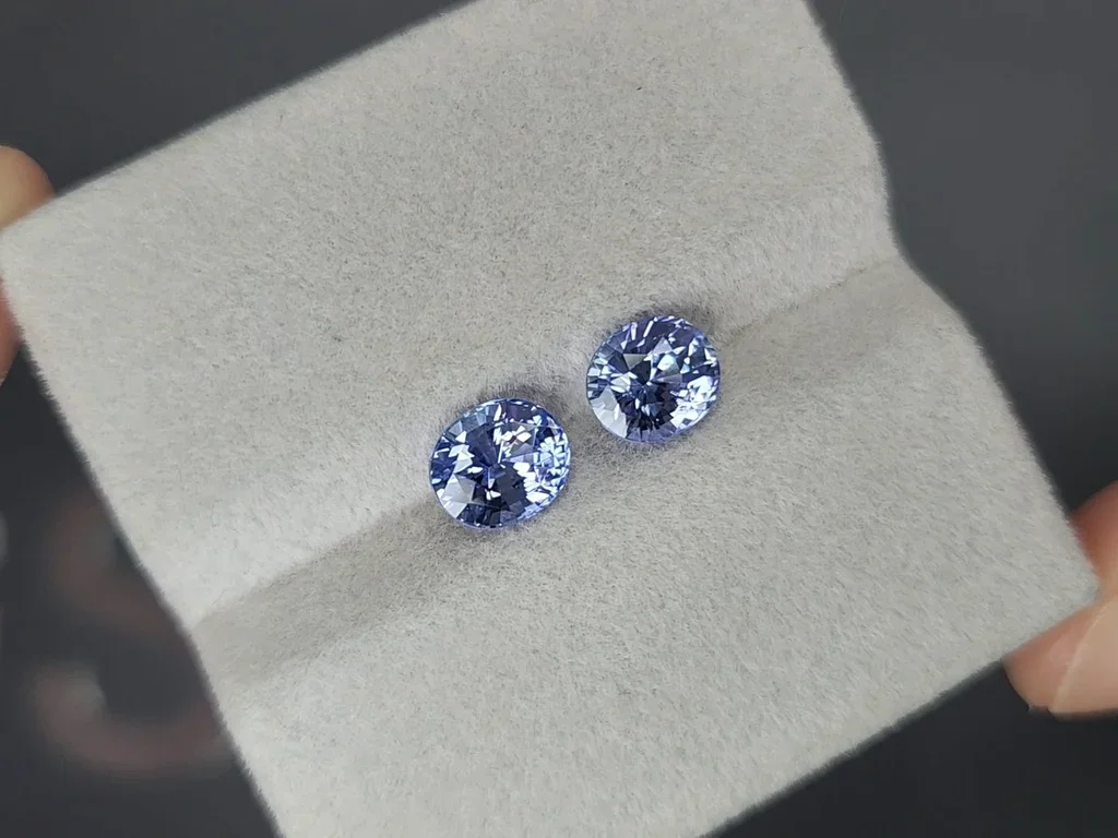Pair of Pastel blue sapphires in oval cut 3.11 carats, Sri Lanka Image №4