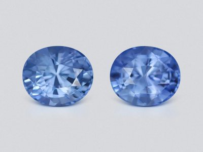 Pair of Pastel blue sapphires in oval cut 3.11 carats, Sri Lanka photo