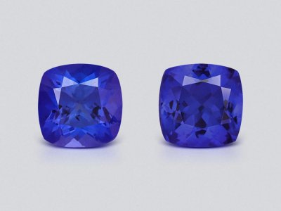 Pair of tanzanites in cushion cut 4.65 carats, Tanzania  photo