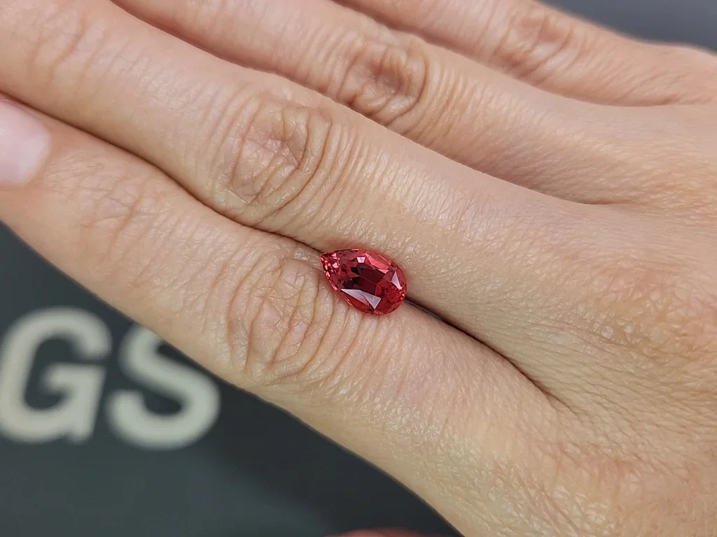 Spinel Mahenge Vivid Pink pear cut 2.19 carats, Tanzania Image №2