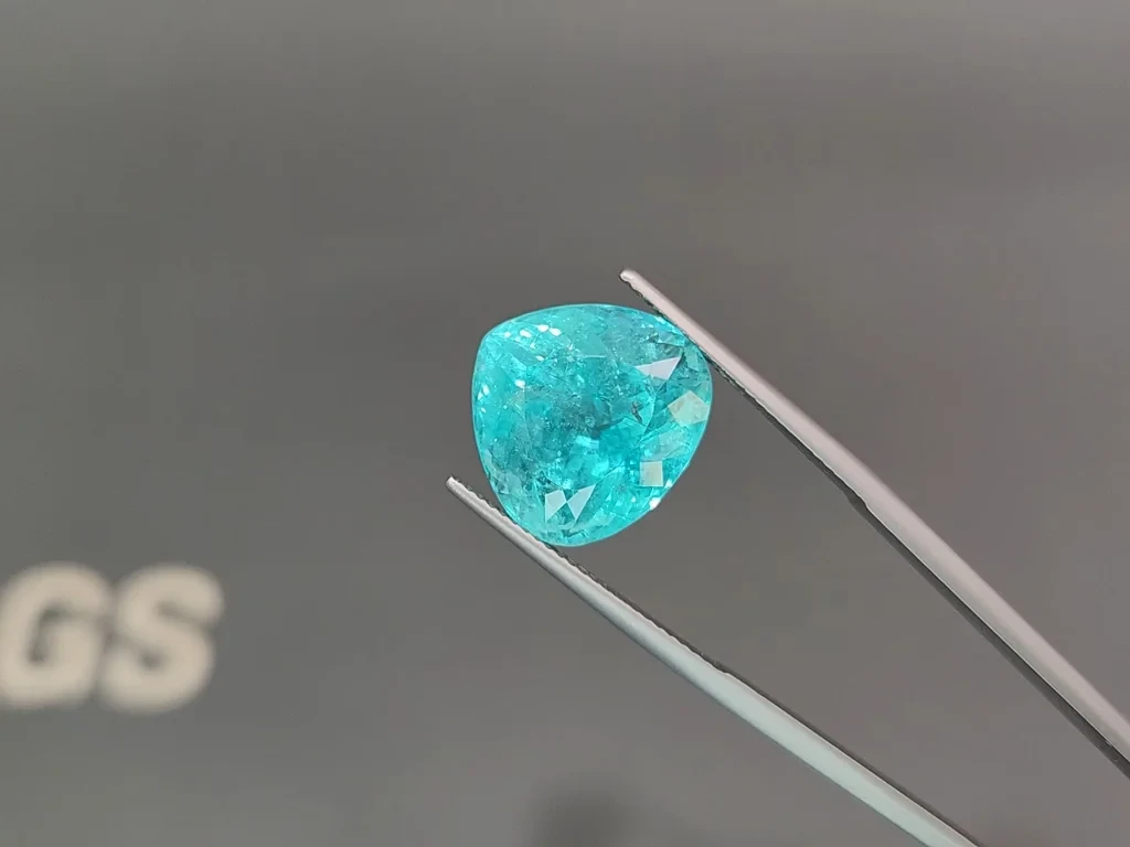 Large neon blue tourmaline Paraiba pear cut 15.20 carats, Africa Image №3