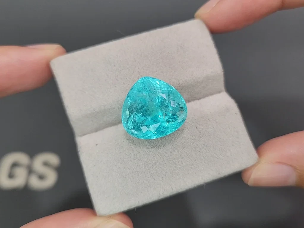Large neon blue tourmaline Paraiba pear cut 15.20 carats, Africa Image №4