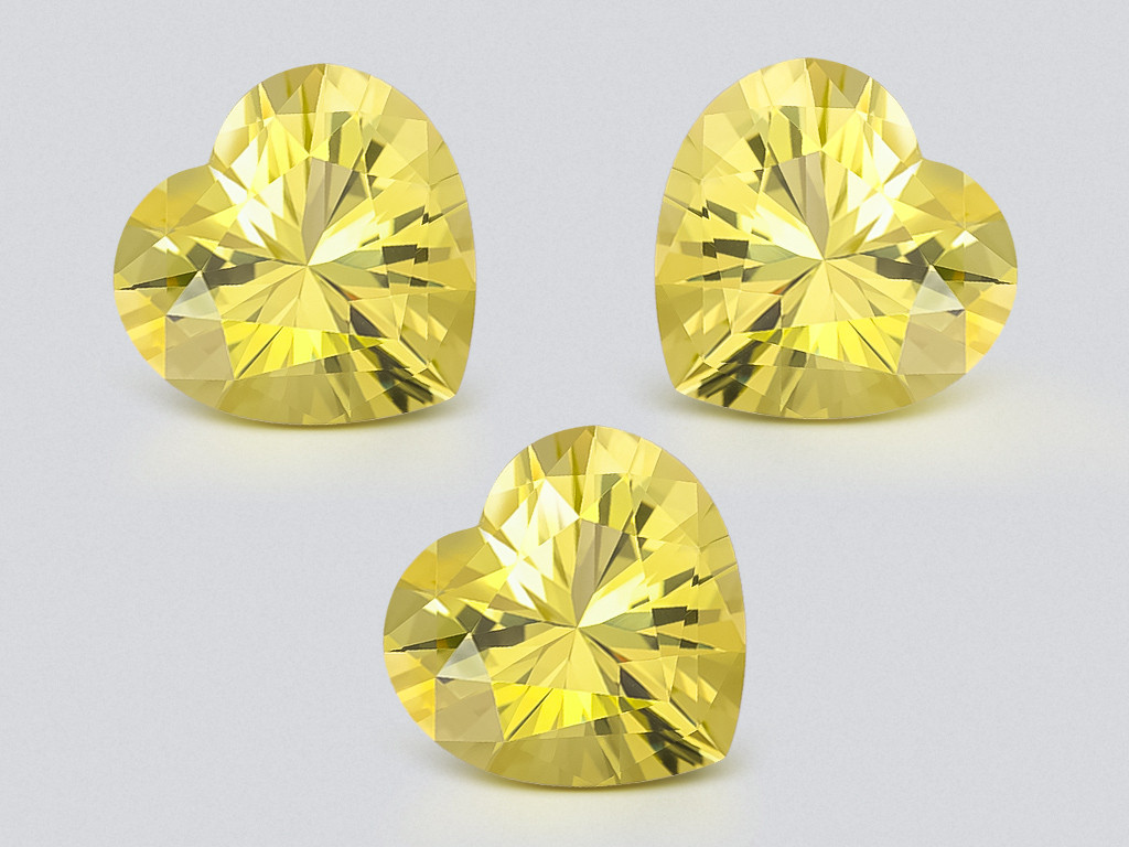 Set of lemon quartz a precision heart shape 24.92 carats, Africa Image №1