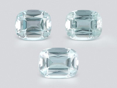 Set of aquamarines cushion cut 12.55 carats, Madagascar photo